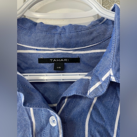 L Blue and White Blouse - Picture 3 of 3